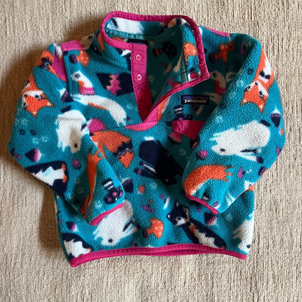 Patagonia Kids' Animal Print Fleece Pullover